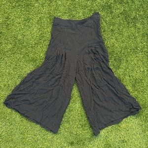 Black polka dot wide leg gauchos